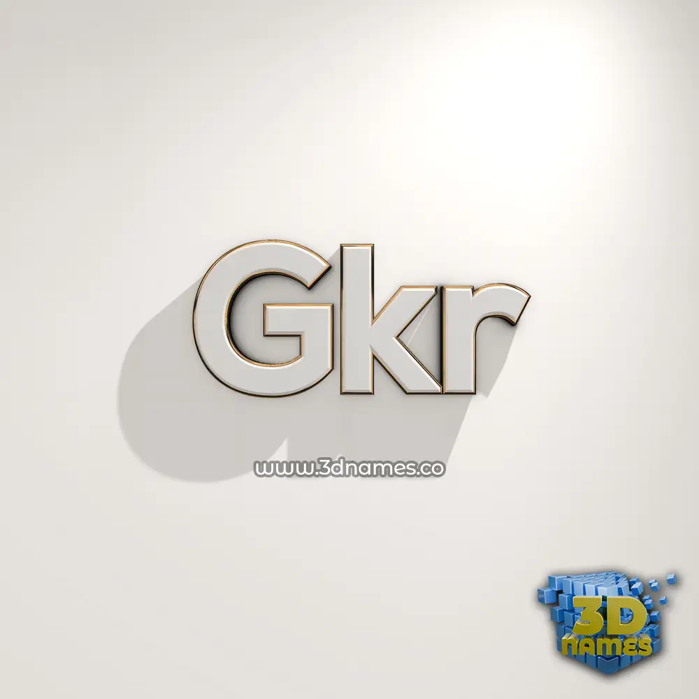 gkr in White Logo Warm style - 3D name wallpaper