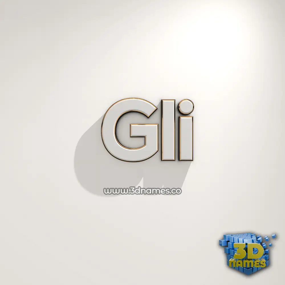 gli in White Logo Warm style - 3D name wallpaper