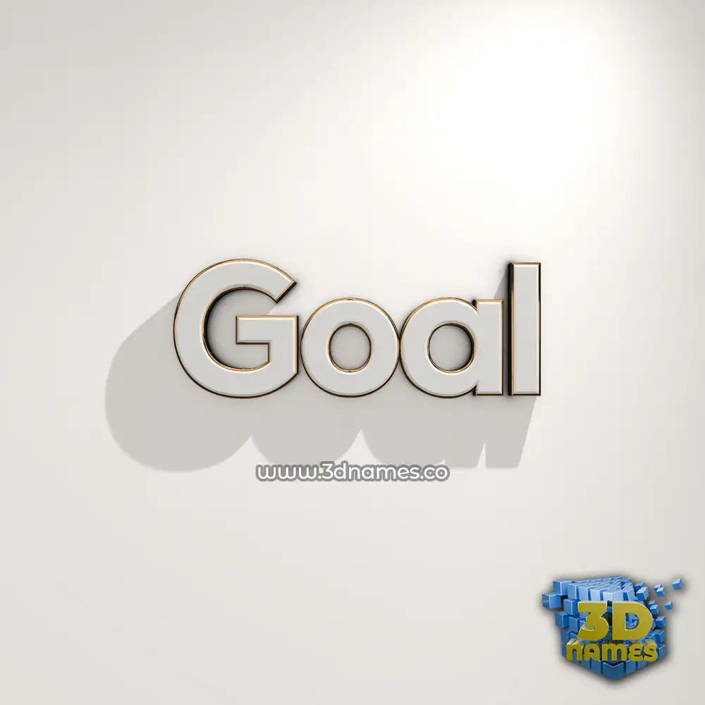 goal in White Logo Warm style - 3D name wallpaper
