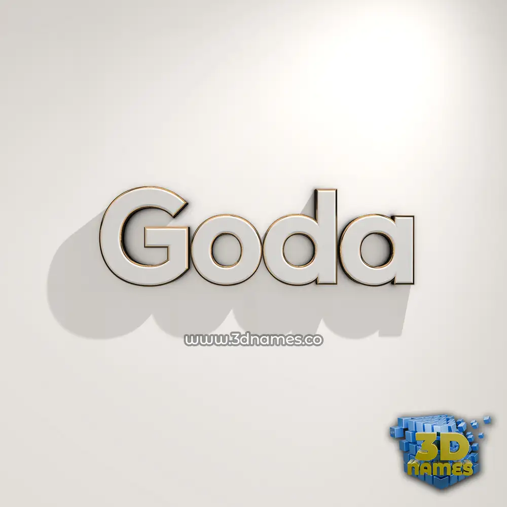 goda in White Logo Warm style - 3D name wallpaper