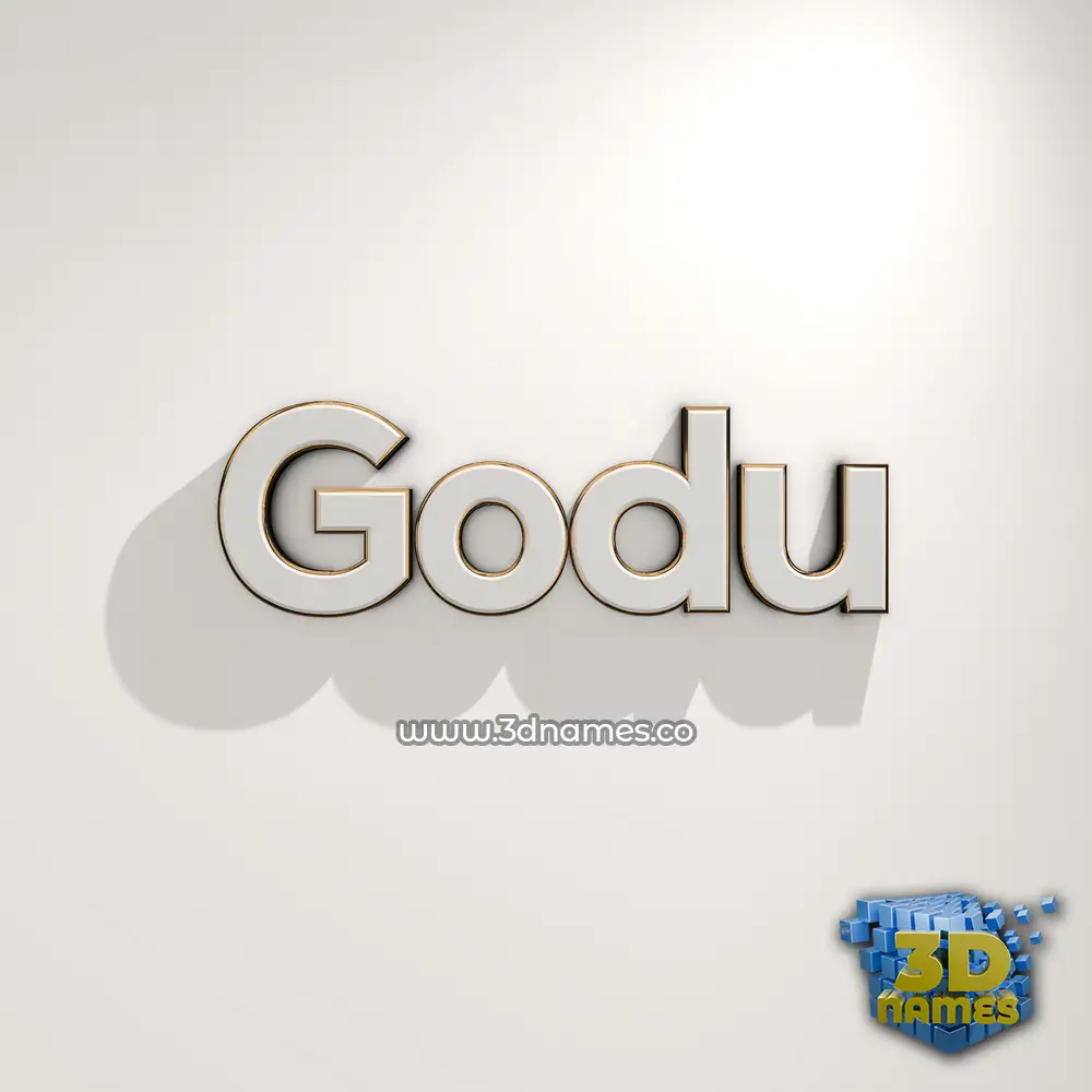 godu in White Logo Warm style - 3D name wallpaper