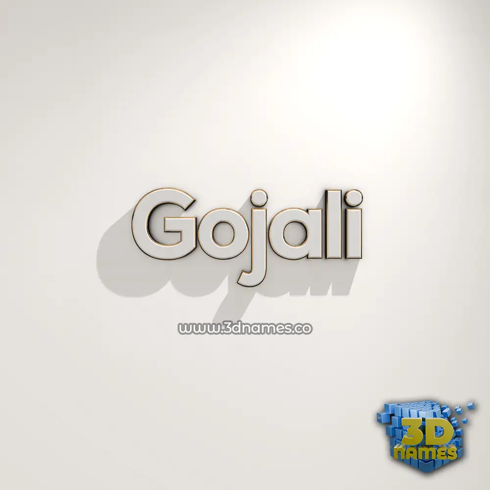 gojali in White Logo Warm style - 3D name wallpaper