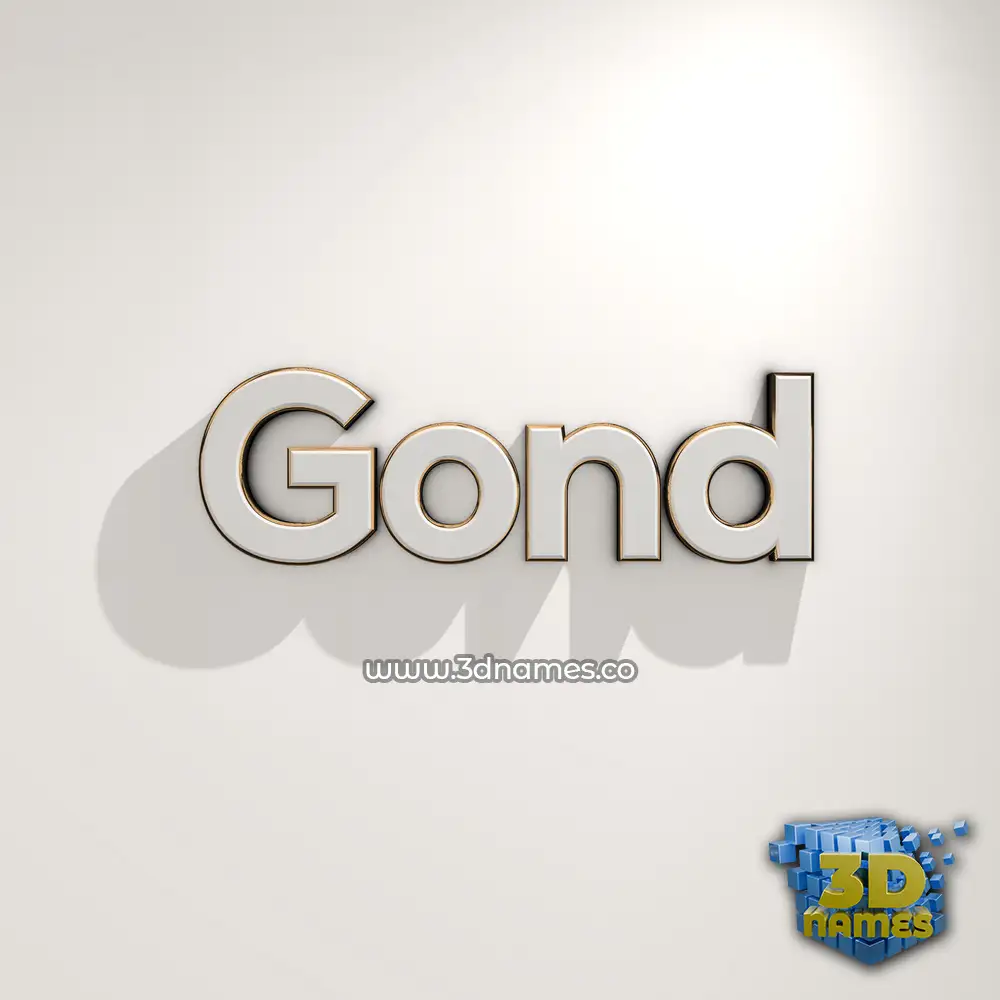 gond in White Logo Warm style - 3D name wallpaper
