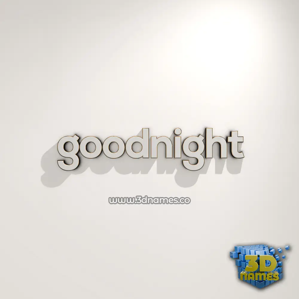 goodnight in White Logo Warm style - 3D name wallpaper