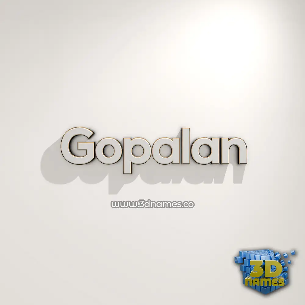 gopalan in White Logo Warm style - 3D name wallpaper