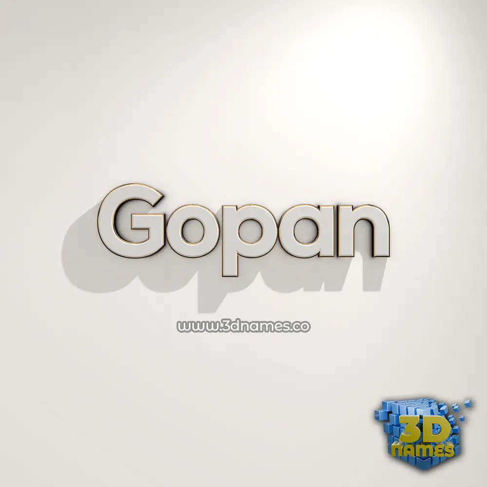gopan in White Logo Warm style - 3D name wallpaper