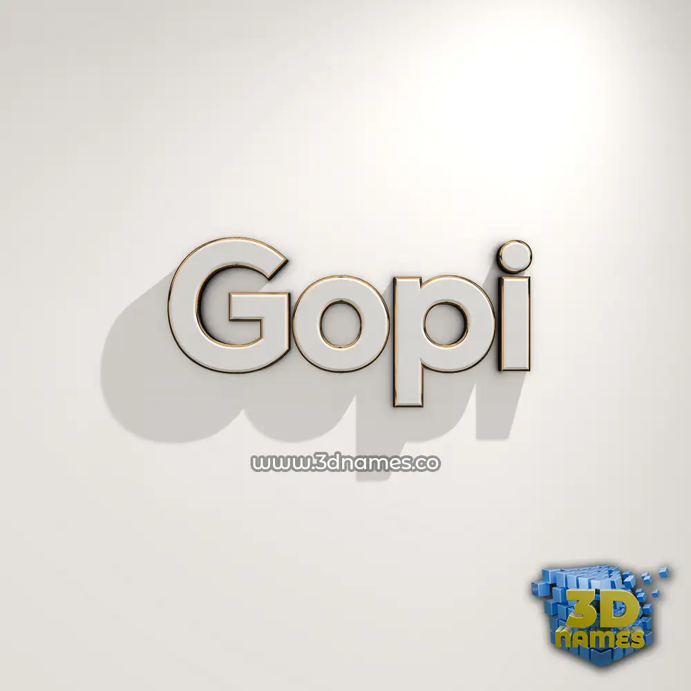 gopi in White Logo Warm style - 3D name wallpaper