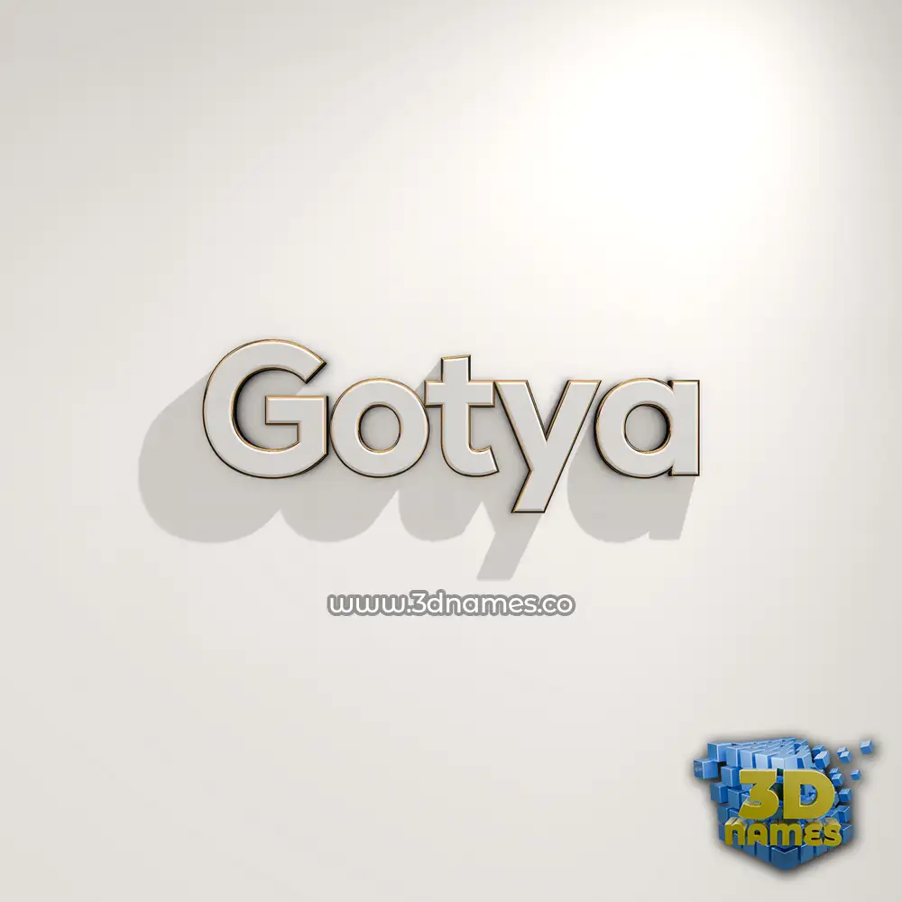 gotya in White Logo Warm style - 3D name wallpaper