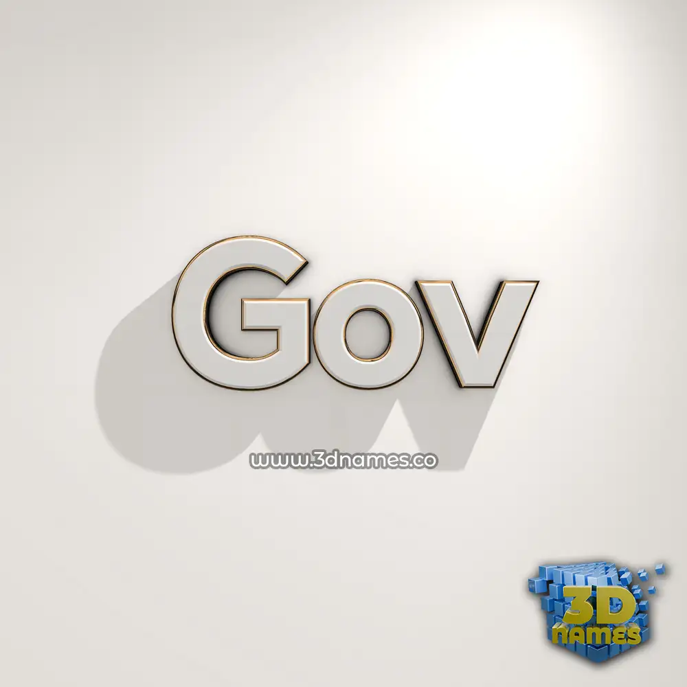 gov in White Logo Warm style - 3D name wallpaper