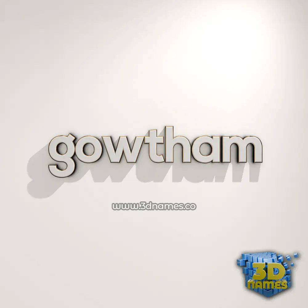 gowtham in White Logo Warm style - 3D name wallpaper
