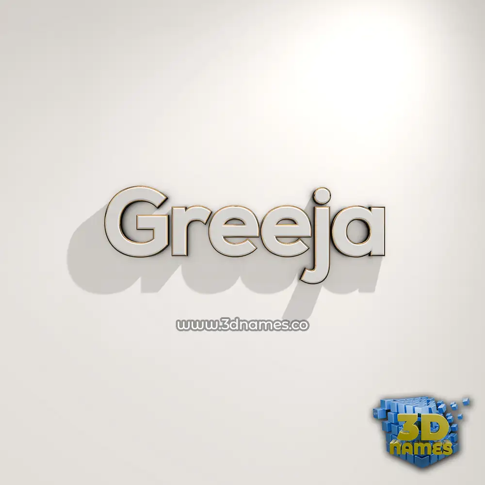 greeja in White Logo Warm style - 3D name wallpaper