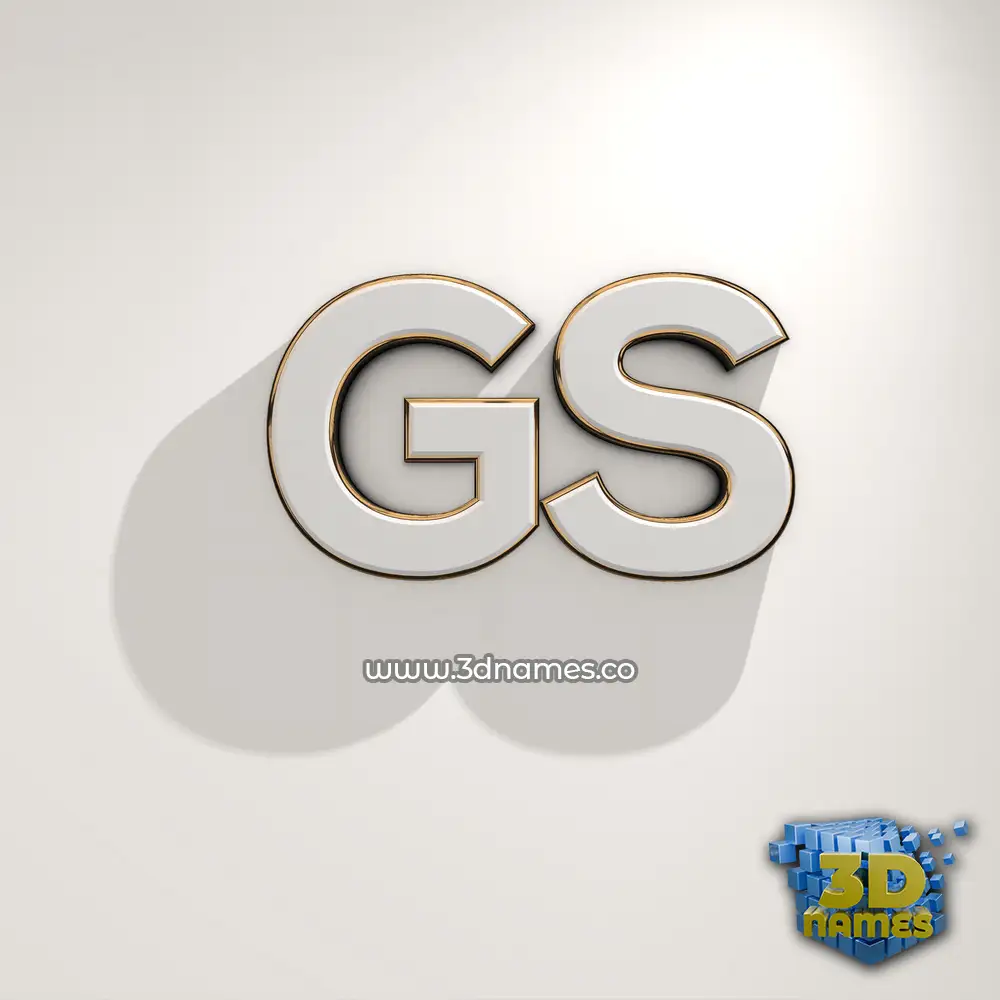 gs in White Logo Warm style - 3D name wallpaper