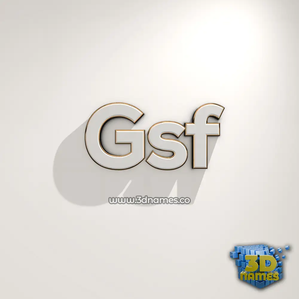 gsf in White Logo Warm style - 3D name wallpaper