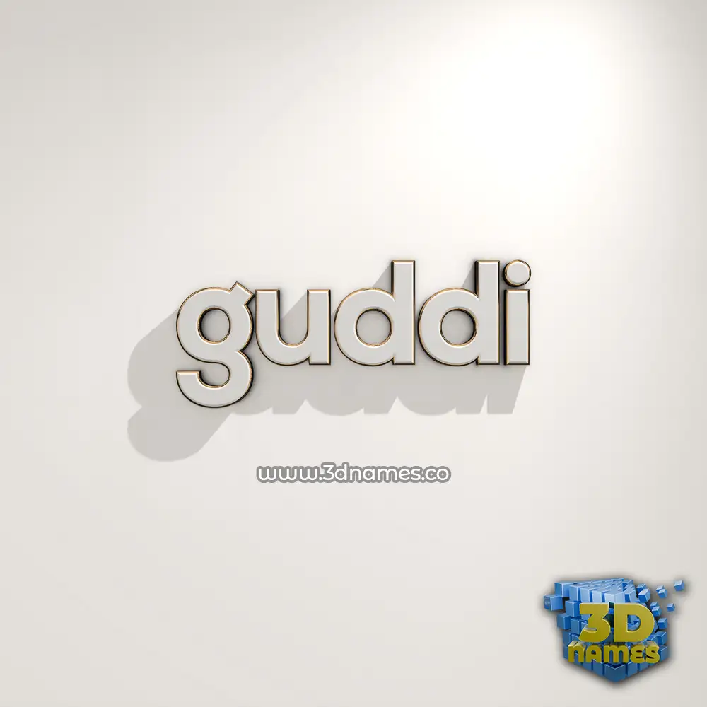 guddi in White Logo Warm style - 3D name wallpaper