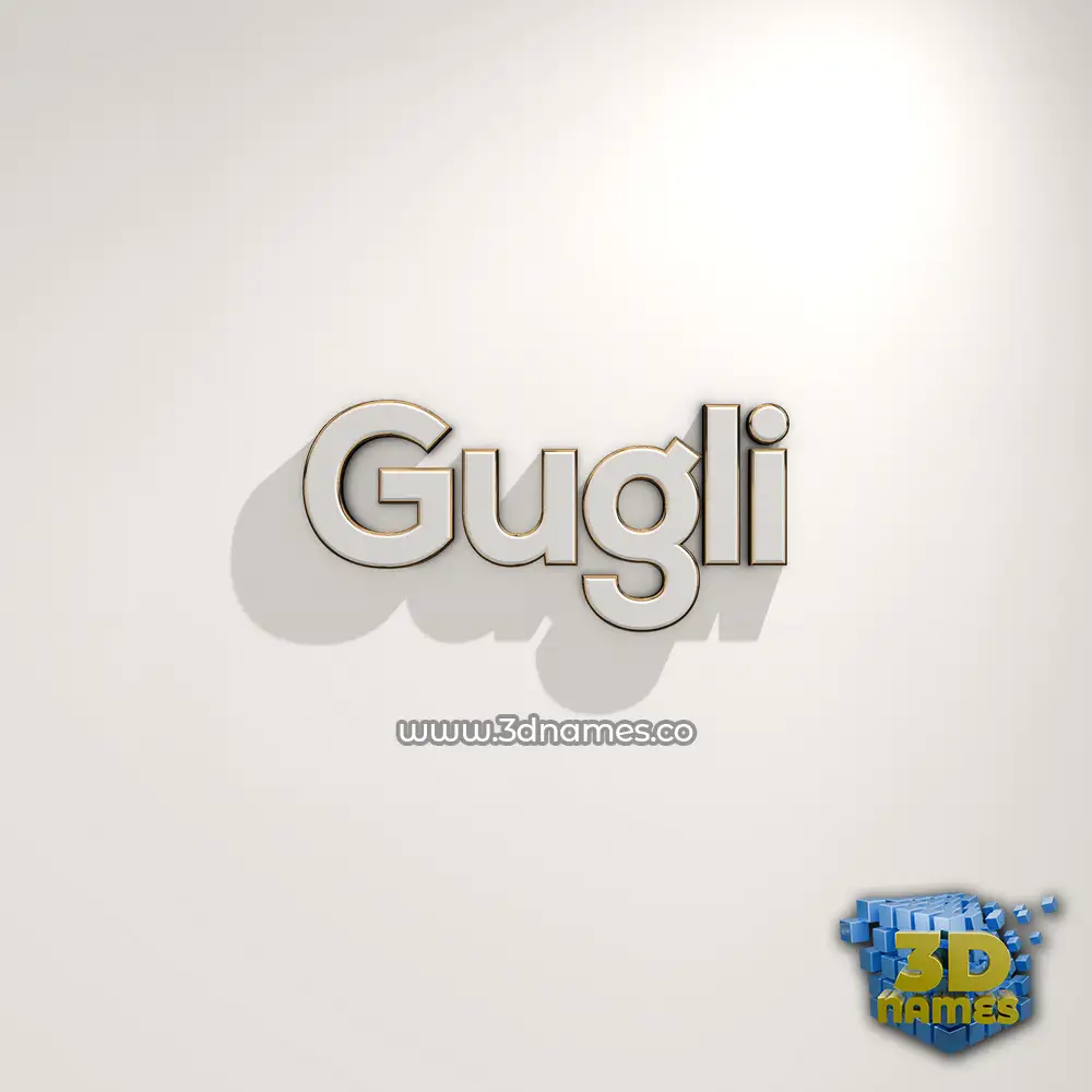 gugli in White Logo Warm style - 3D name wallpaper