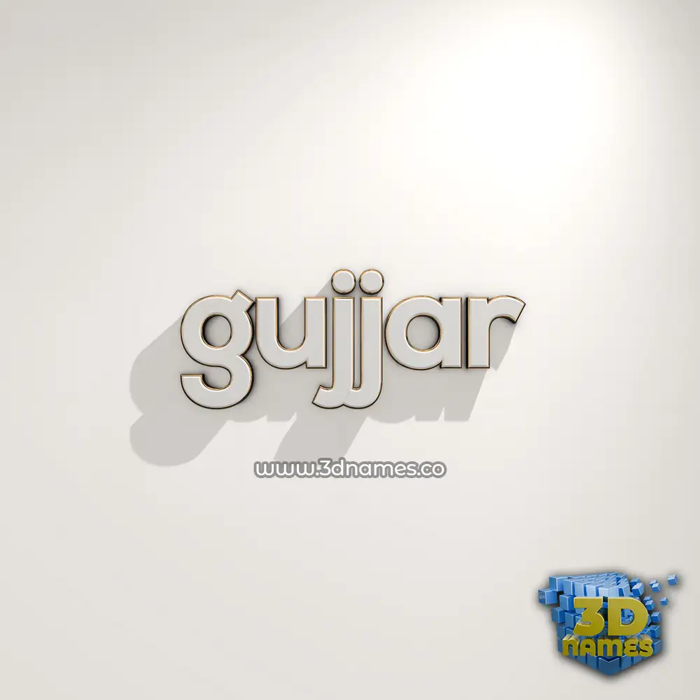 gujjar in White Logo Warm style - 3D name wallpaper
