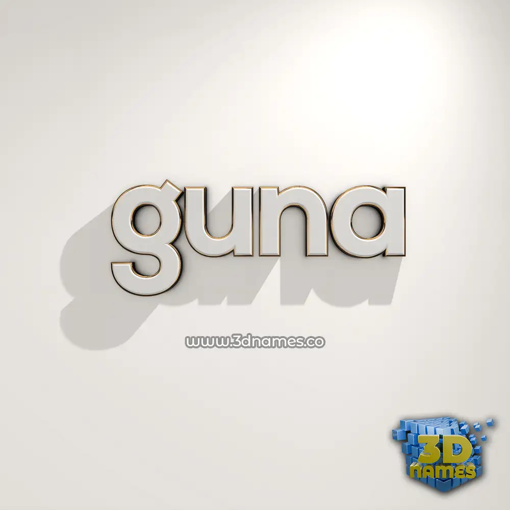 guna in White Logo Warm style - 3D name wallpaper