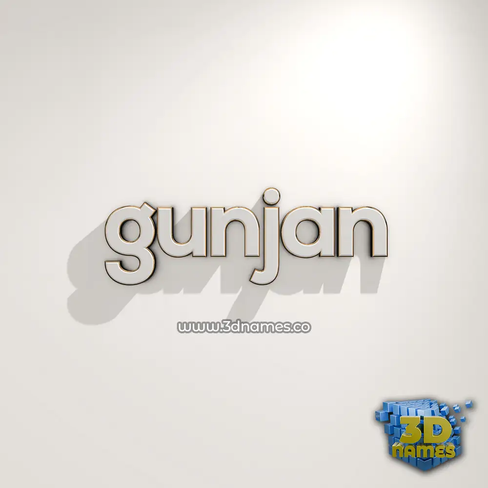 gunjan in White Logo Warm style - 3D name wallpaper
