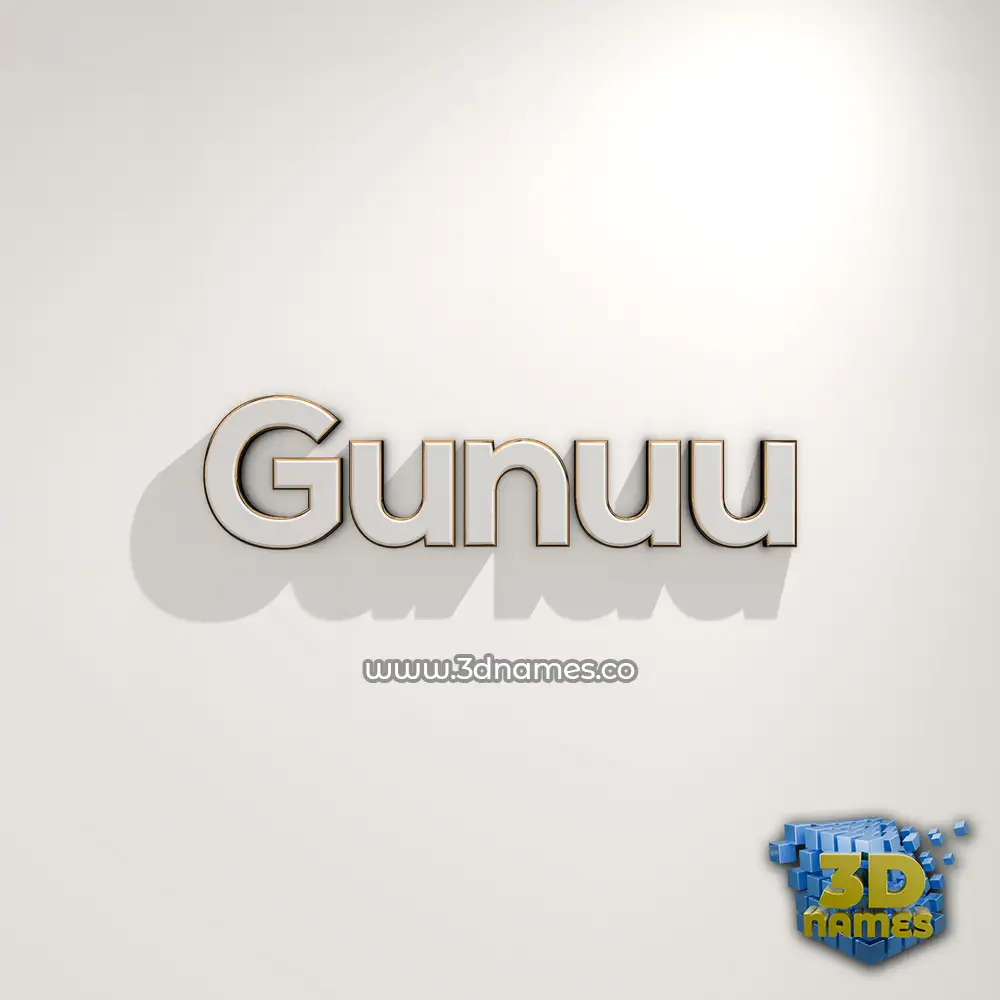 gunuu in White Logo Warm style - 3D name wallpaper
