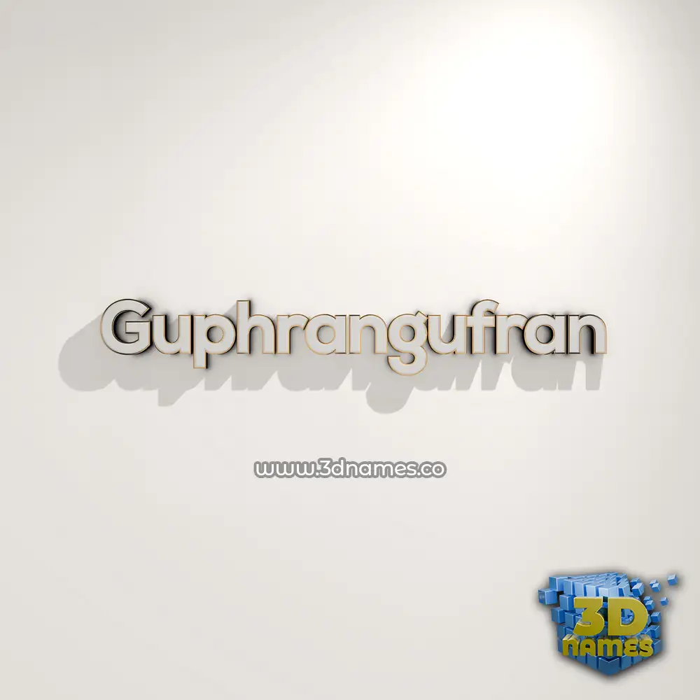 guphrangufran in White Logo Warm style - 3D name wallpaper
