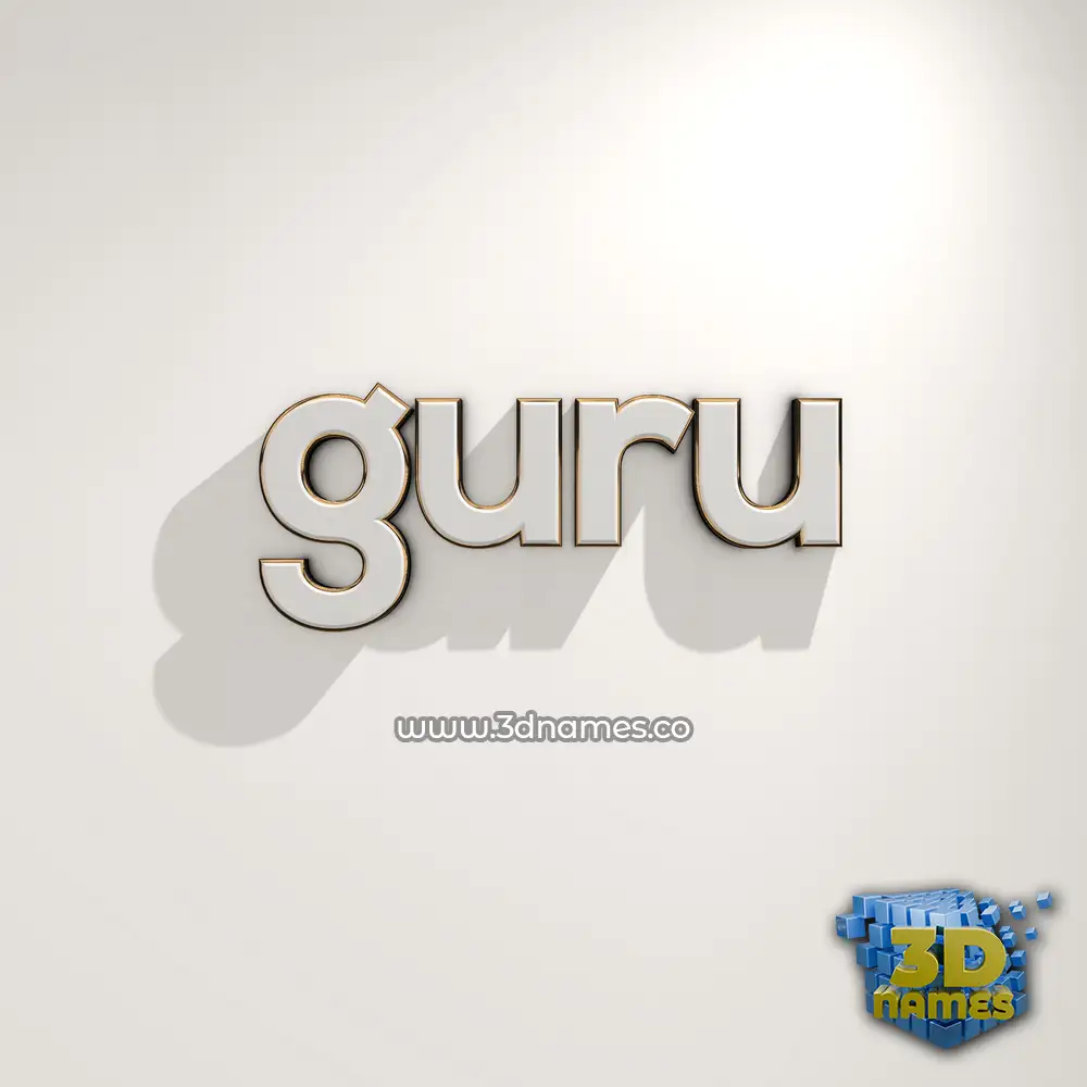 guru in White Logo Warm style - 3D name wallpaper