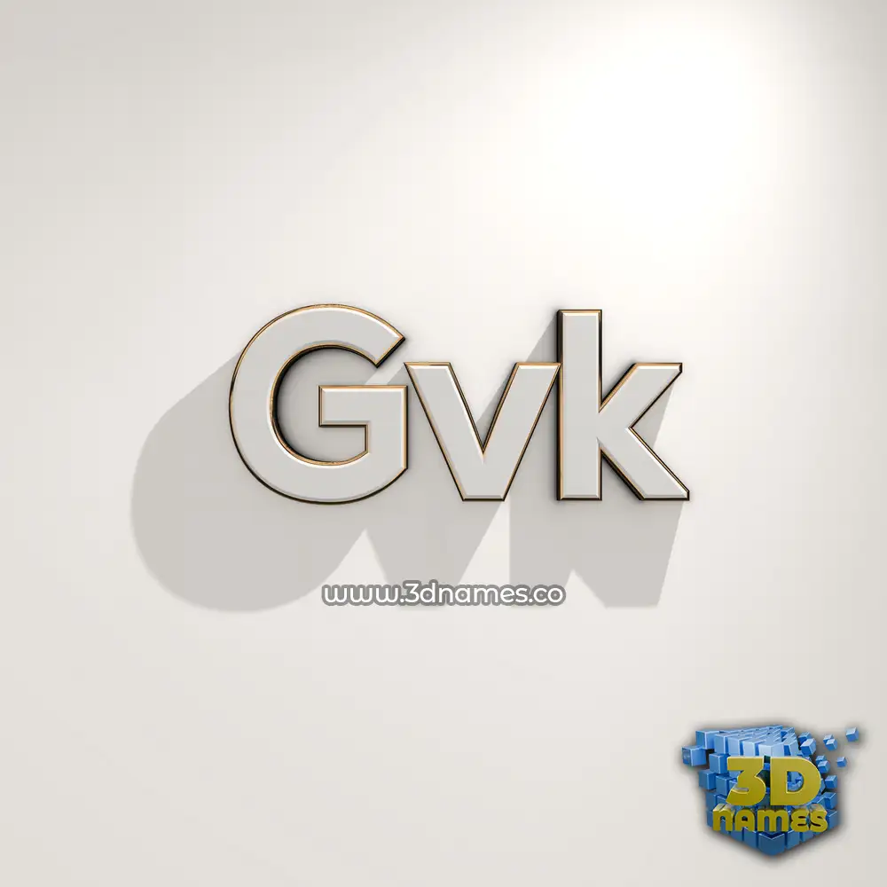 gvk in White Logo Warm style - 3D name wallpaper