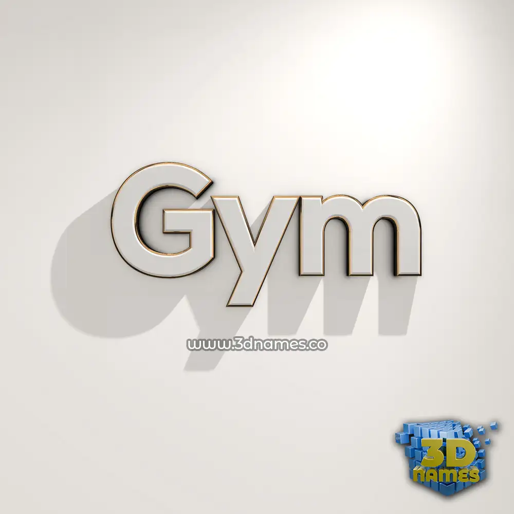 gym in White Logo Warm style - 3D name wallpaper