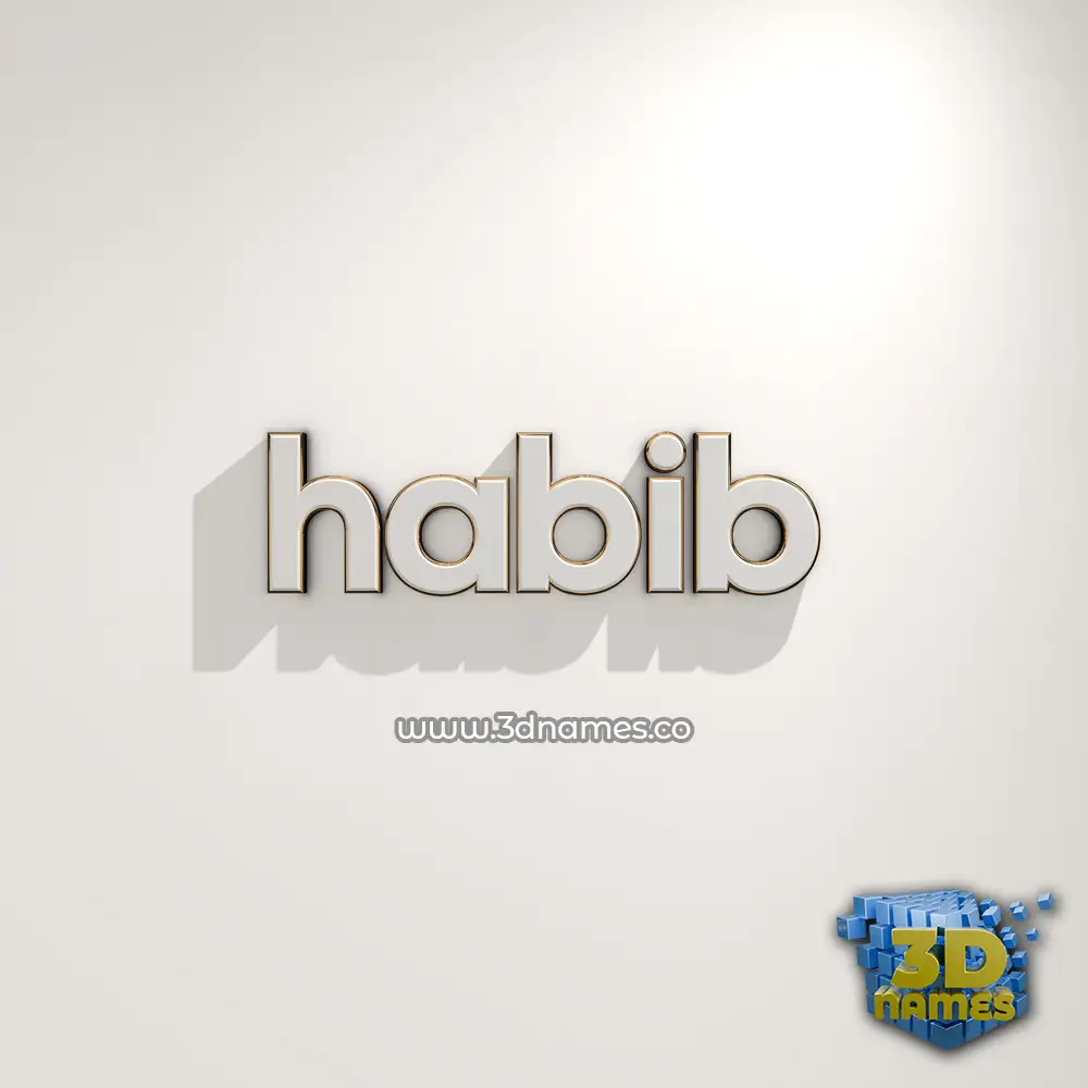 habib in White Logo Warm style - 3D name wallpaper