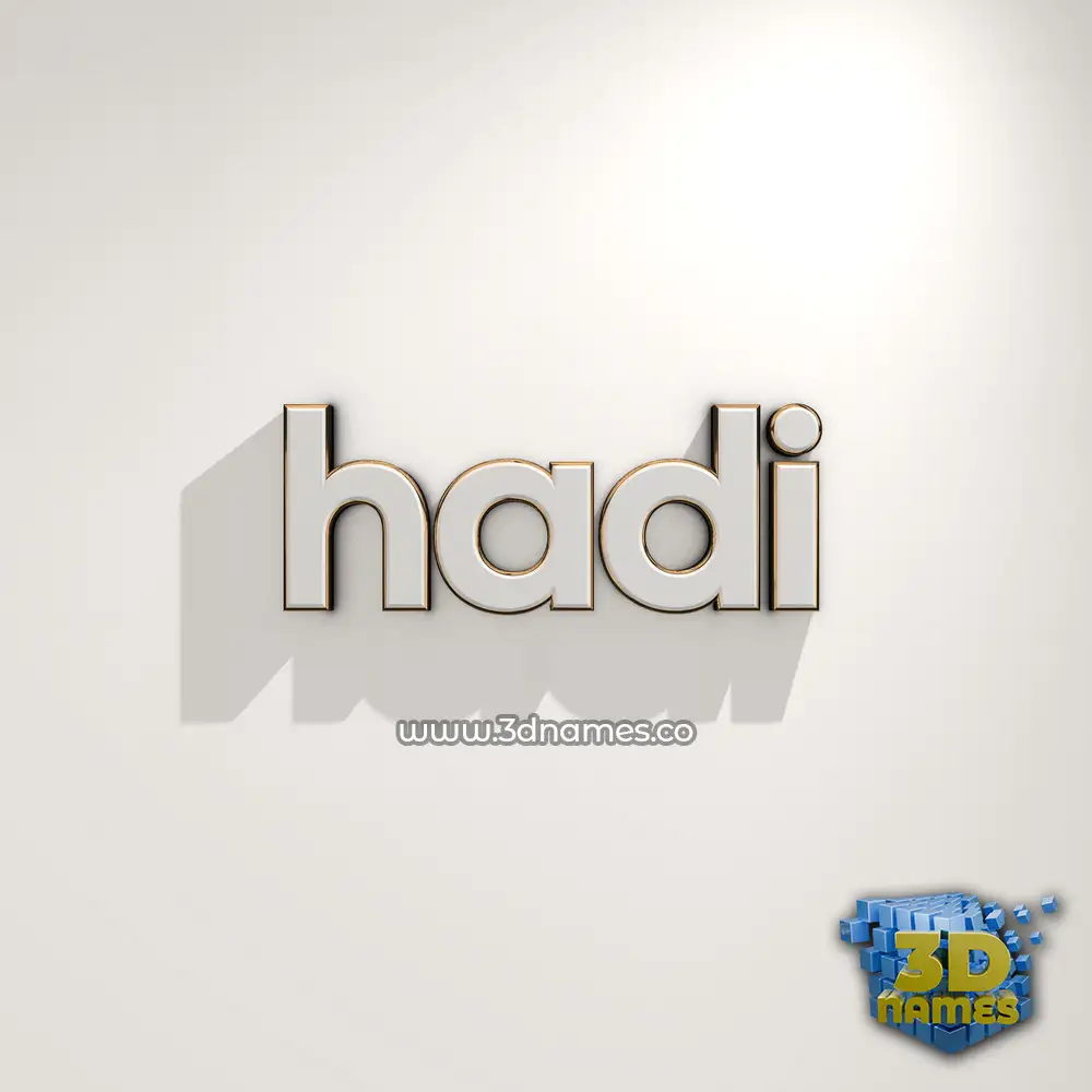 hadi in White Logo Warm style - 3D name wallpaper
