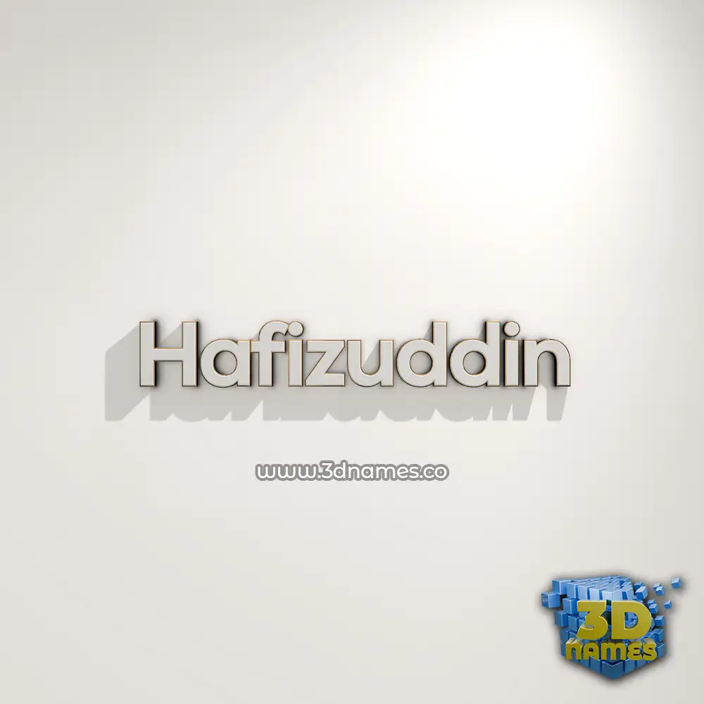 hafizuddin in White Logo Warm style - 3D name wallpaper