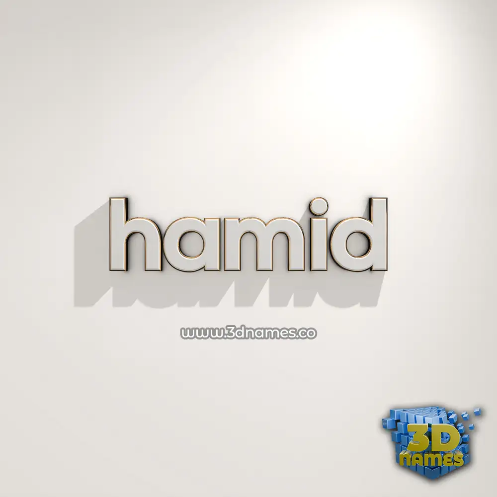 hamid in White Logo Warm style - 3D name wallpaper