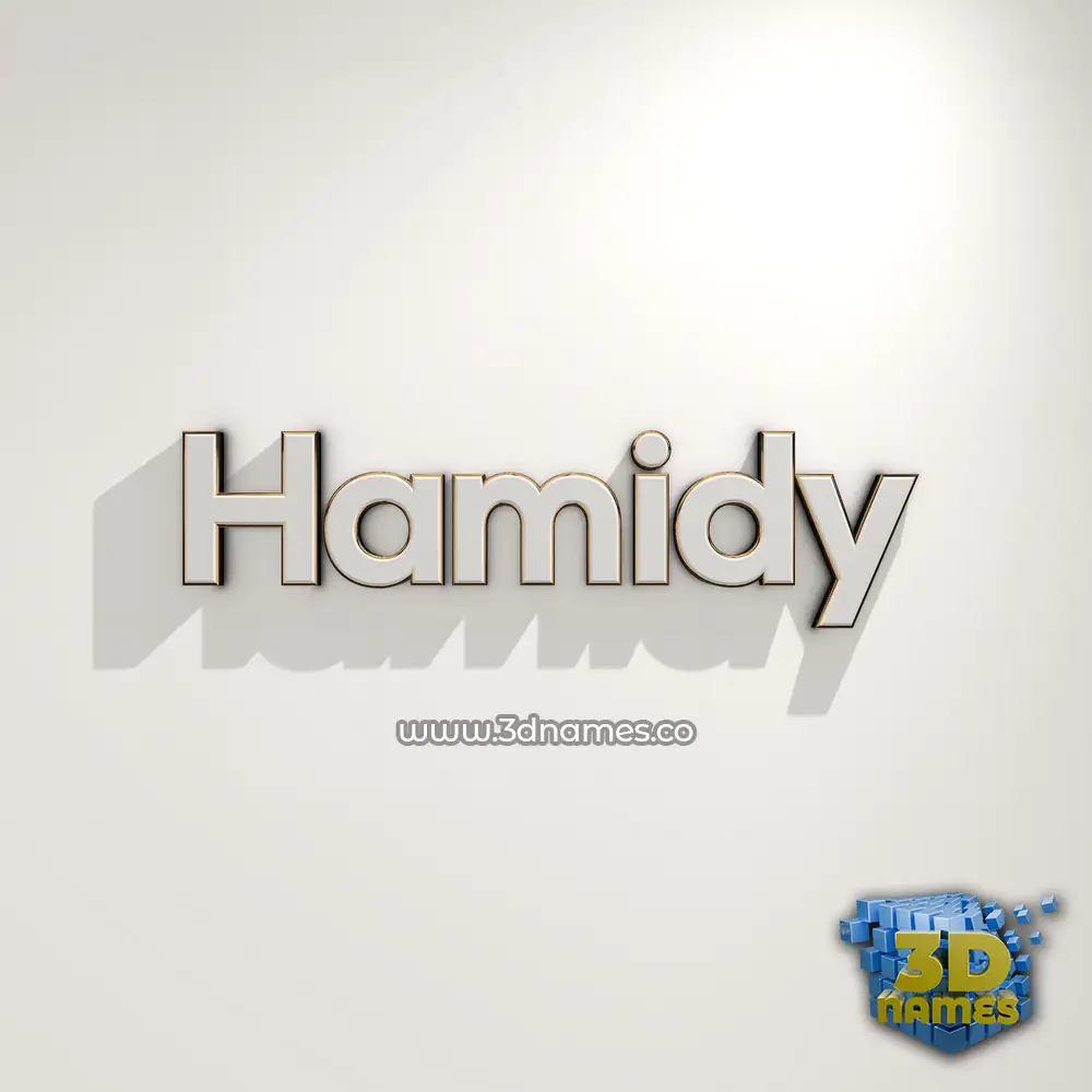hamidy in White Logo Warm style - 3D name wallpaper