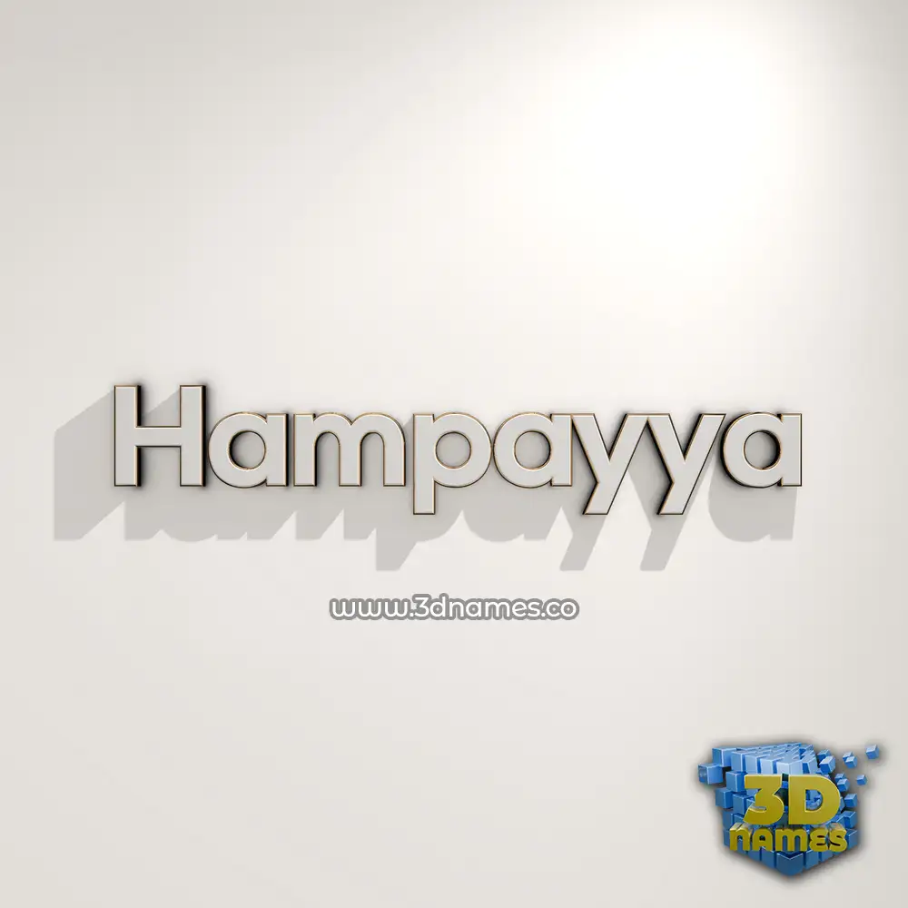 hampayya in White Logo Warm style - 3D name wallpaper