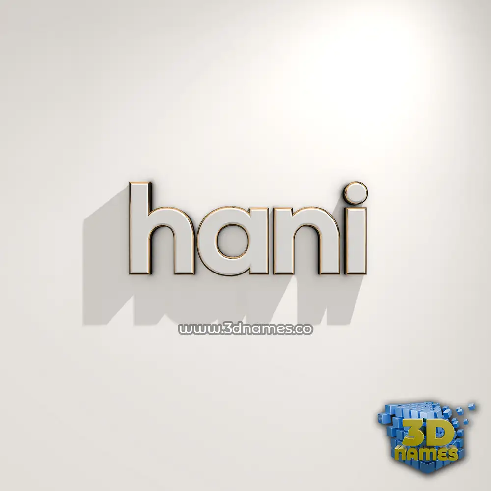 hani in White Logo Warm style - 3D name wallpaper