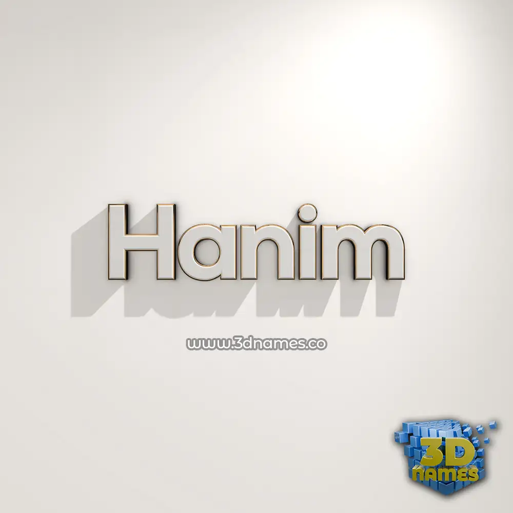 hanim in White Logo Warm style - 3D name wallpaper