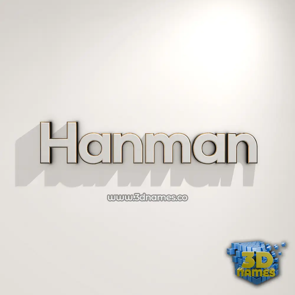 hanman in White Logo Warm style - 3D name wallpaper