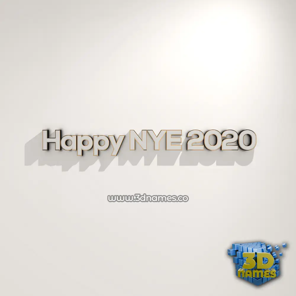 happy nye 2020 in White Logo Warm style - 3D name wallpaper
