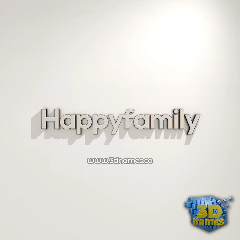 happyfamily in White Logo Warm style - 3D name wallpaper