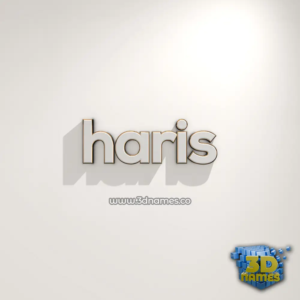 haris in White Logo Warm style - 3D name wallpaper