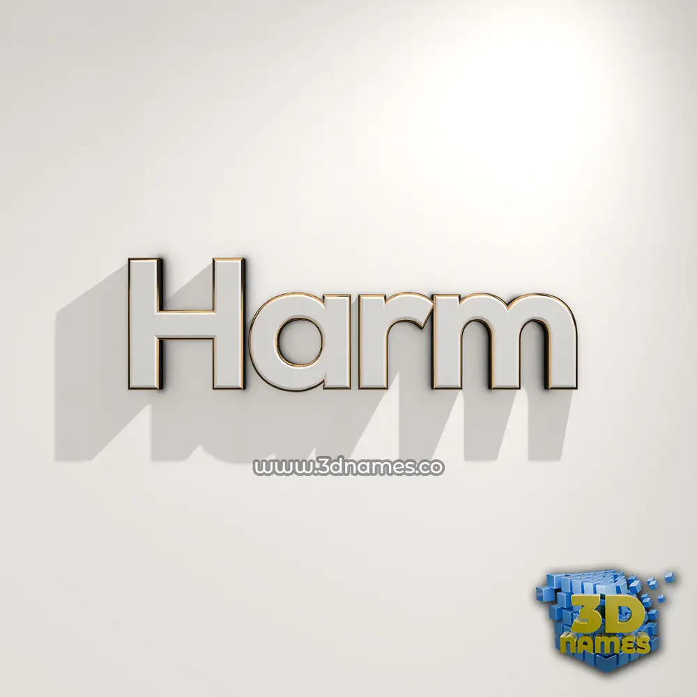harm in White Logo Warm style - 3D name wallpaper