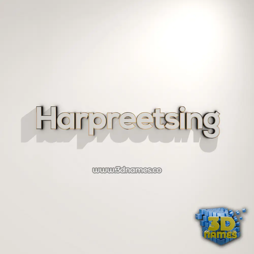 harpreetsing in White Logo Warm style - 3D name wallpaper