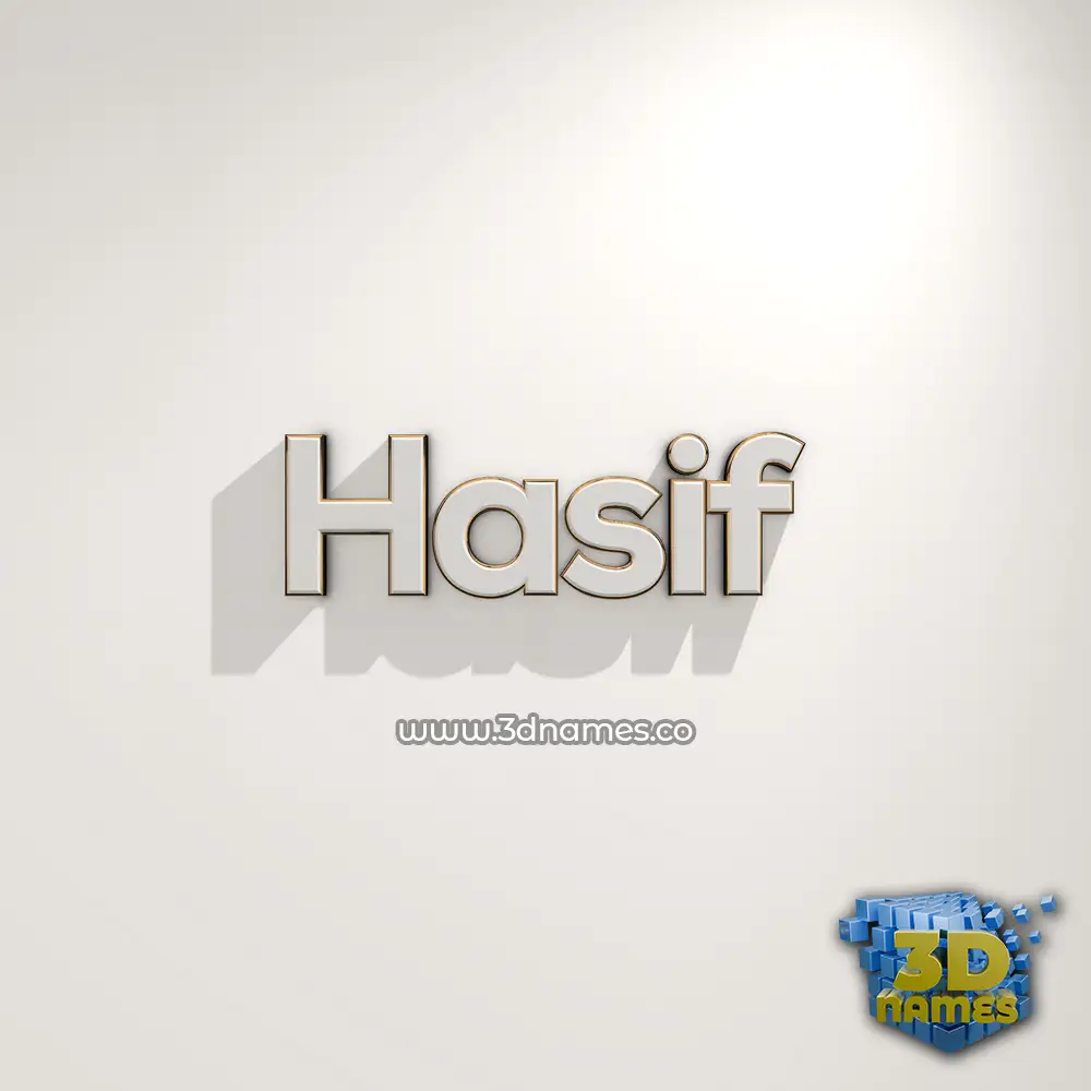 hasif in White Logo Warm style - 3D name wallpaper