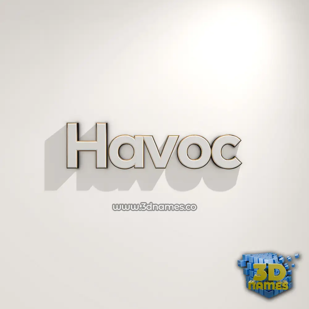 havoc in White Logo Warm style - 3D name wallpaper
