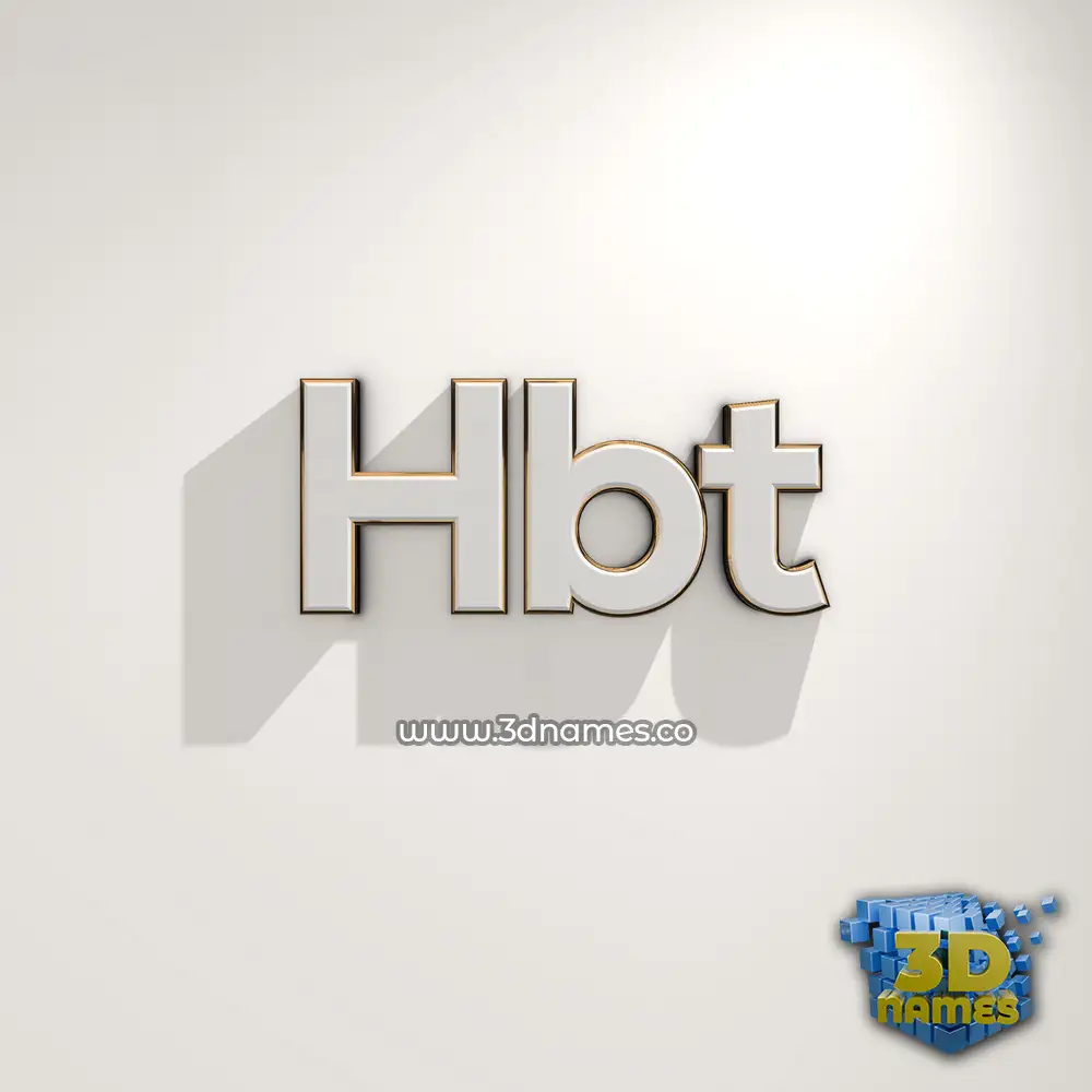hbt in White Logo Warm style - 3D name wallpaper