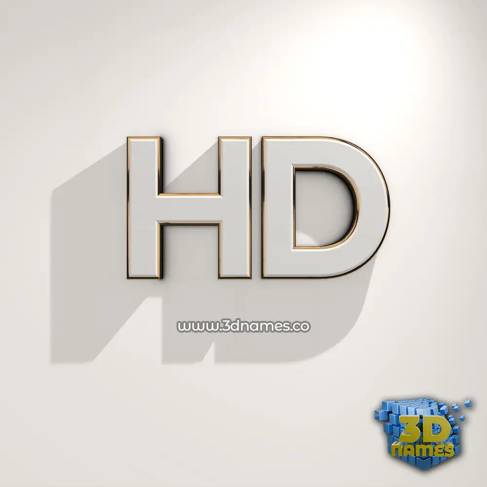 hd in White Logo Warm style - 3D name wallpaper