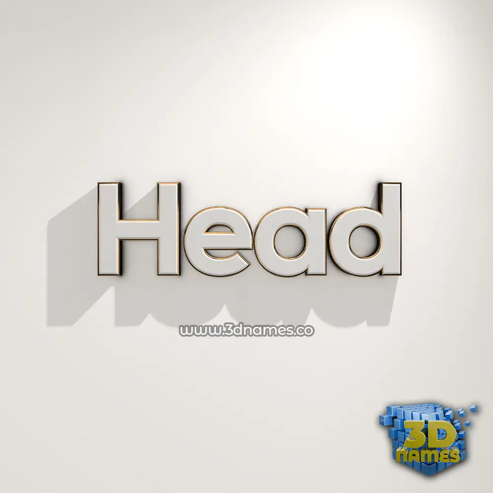 head in White Logo Warm style - 3D name wallpaper