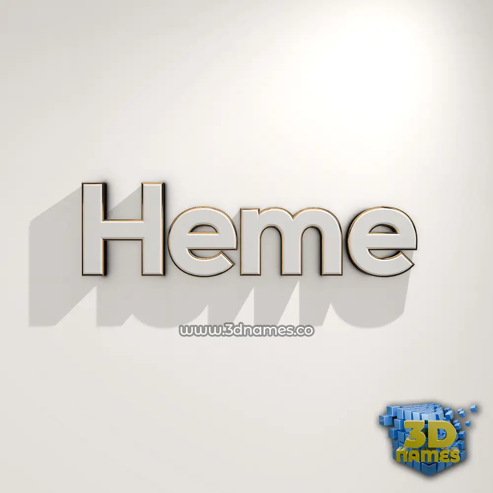 heme in White Logo Warm style - 3D name wallpaper