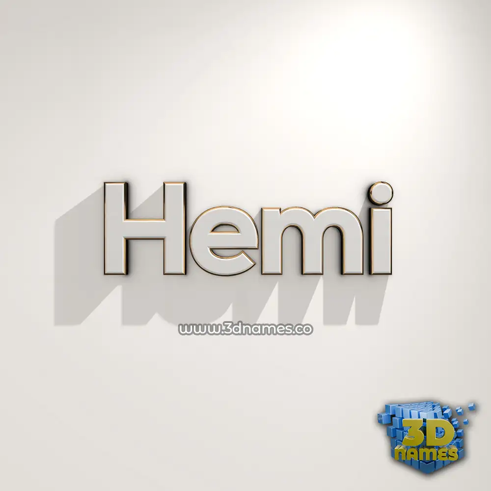 hemi in White Logo Warm style - 3D name wallpaper