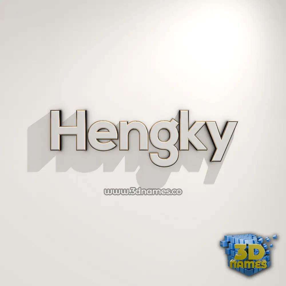 hengky in White Logo Warm style - 3D name wallpaper
