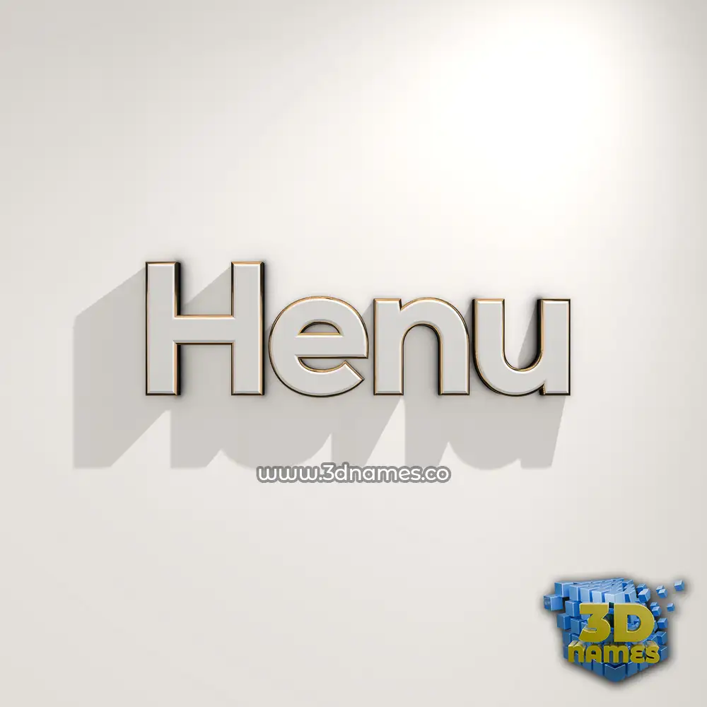 henu in White Logo Warm style - 3D name wallpaper